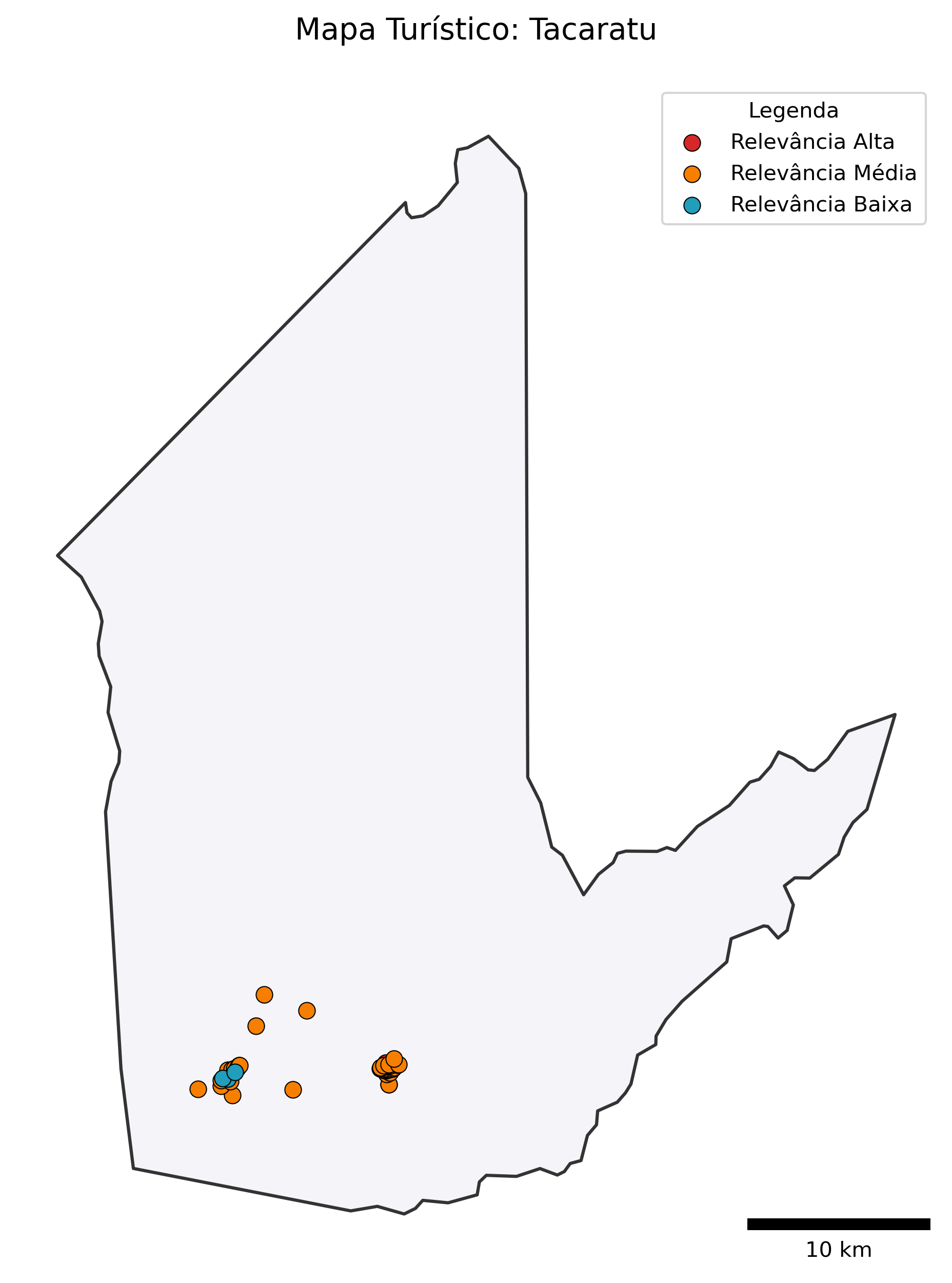 Mapa Turístico de Tacaratu